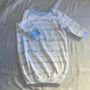 Little Me - convertible newborn Blue and White Sleep gown for Cozy Nights